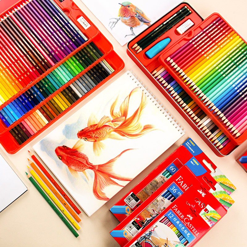 Germany Huibaijia oily color pencil Classic Knight series 48-color hand-painted professional color pencil 72-color set Beginner drawing pen Student 100-color Castle official flagship store official website