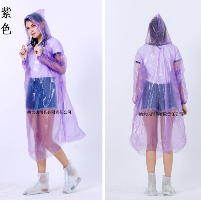 Thickened disposable raincoat female adult hiking poncho portable transparent jacket rafting male split outdoor universal