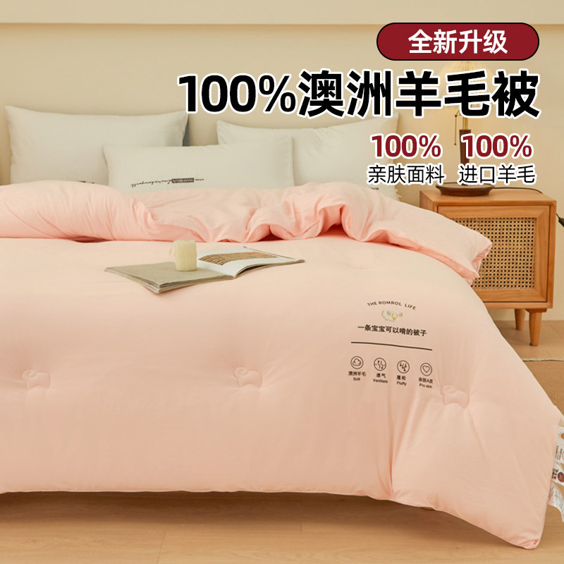 Thickened Warm Wool Quilt 100% Australian Pure Wool Quilt Winter Quilt Core Cotton Quilt Spring and Autumn Quilt Home Use Imported Cashmere