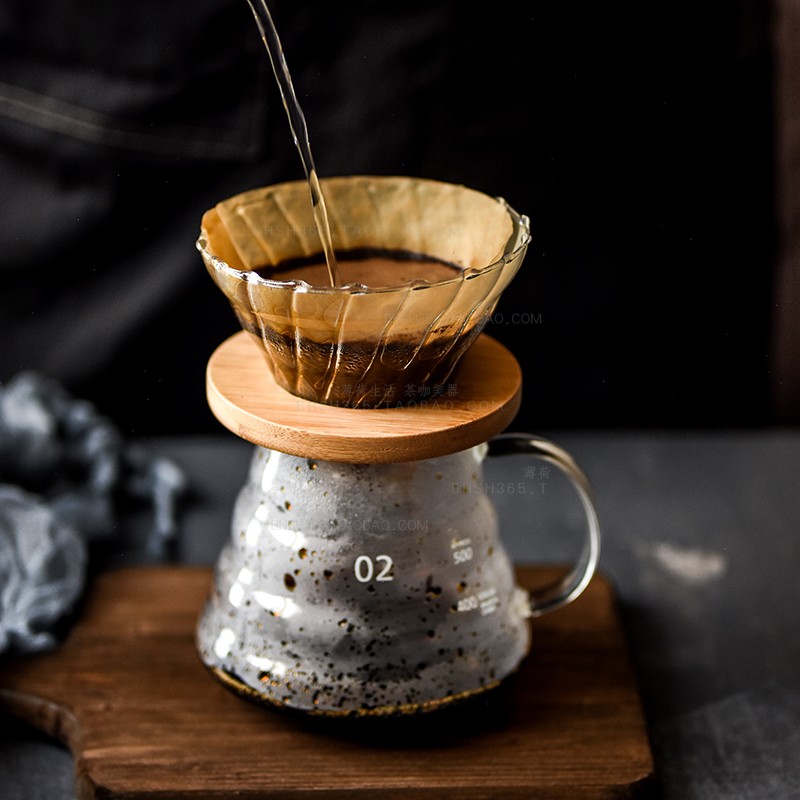 Hand Punching Coffee Glass Filter Cup Drip Type Coffee Maker Cup Suit Sharing Pot heat resistant V60