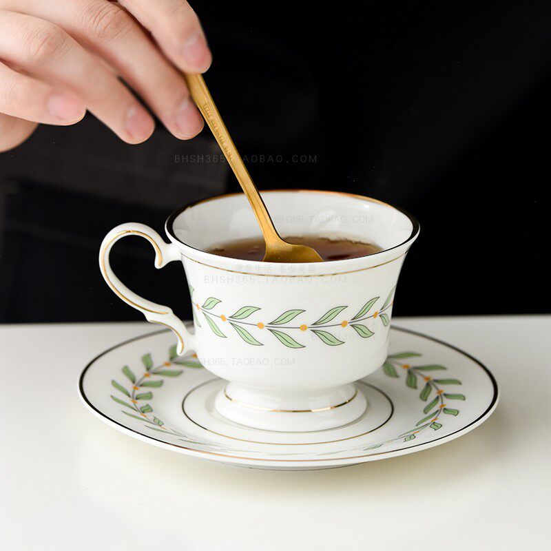Ins-in-style retro Phnom Penh Leaf Ceramic Coffee Cups handsketching English Afternoon Tea Black Tea Cups