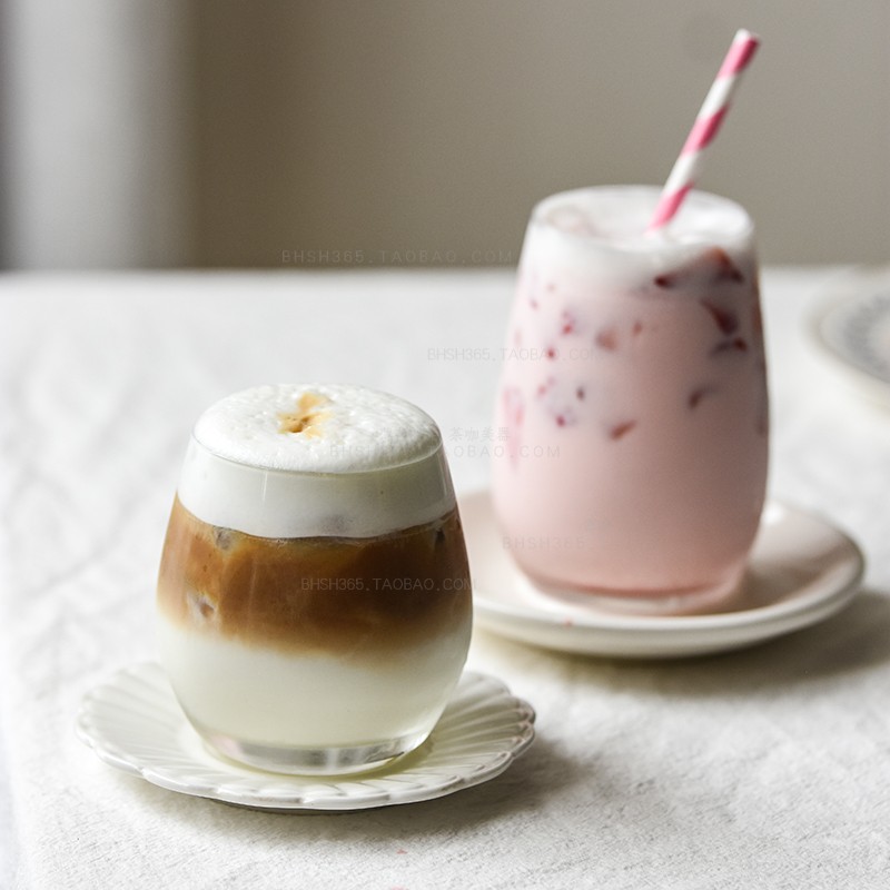 Transparent glass goblet with iron American coffee cup Cold Drink cups Sobeat lemon water glass Milk Juice Cups