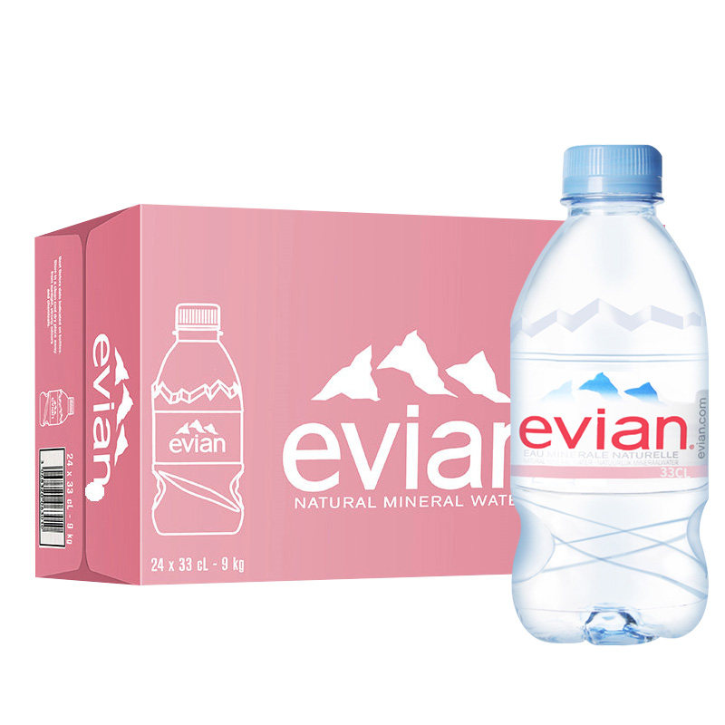 French evian original imported natural mineral water 330ml * 24 bottles of weak alkaline drinking water