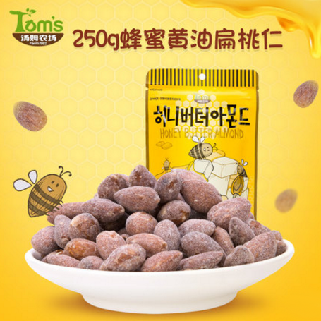 imported korean tom farm honey cream amygdala 250g american almond nuts dried batam wood