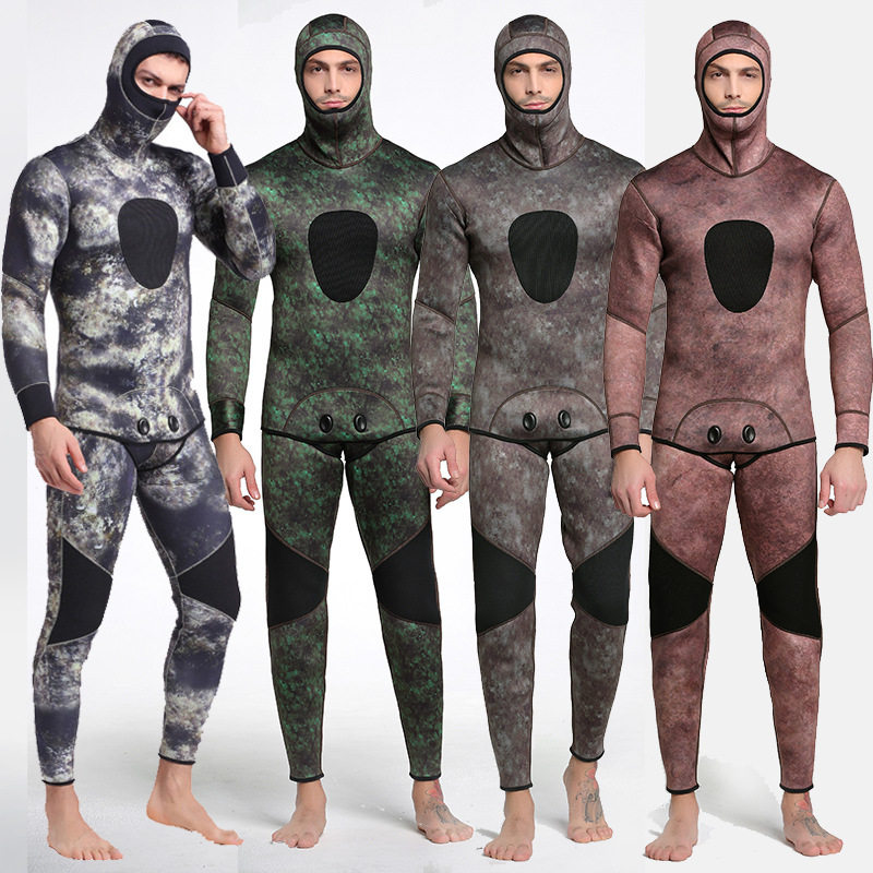 3MM rubber wetsuit warm winter swimming long-sleeved one-piece swimsuit two-piece thickened jellyfish suit