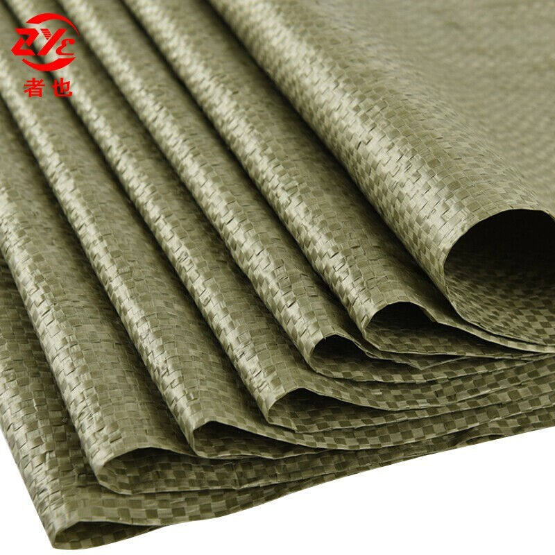 The person also 50 gray green woven bags (60*102CM) thickened wear resistant polypropylene snake bags to prevent flood sand bags