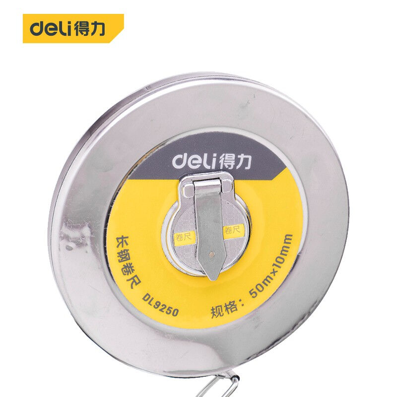 Able (deli) disc steel measuring tape long steel measuring tape large range of engineering measuring scale 50mx10mmDL925040