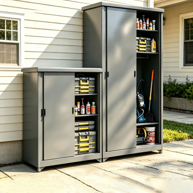 Outdoor Storage Cabinet Waterproof and Sun-Proof Courtyard Garden Utility Tool Cabinet Villa Balcony Wall-Mounted Integrated Storage Cabinet Outdoor Storage Cabinet Waterproof and Sun-Proof Courtyard Garden Utility Tool Cabinet Villa Balcony Wall-Mounted Integrated Storage Cabinet