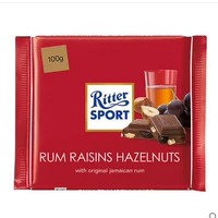 Rittersport Ritters Po Teman, фундуки, изюм, зажатый молочный шоколад 100G