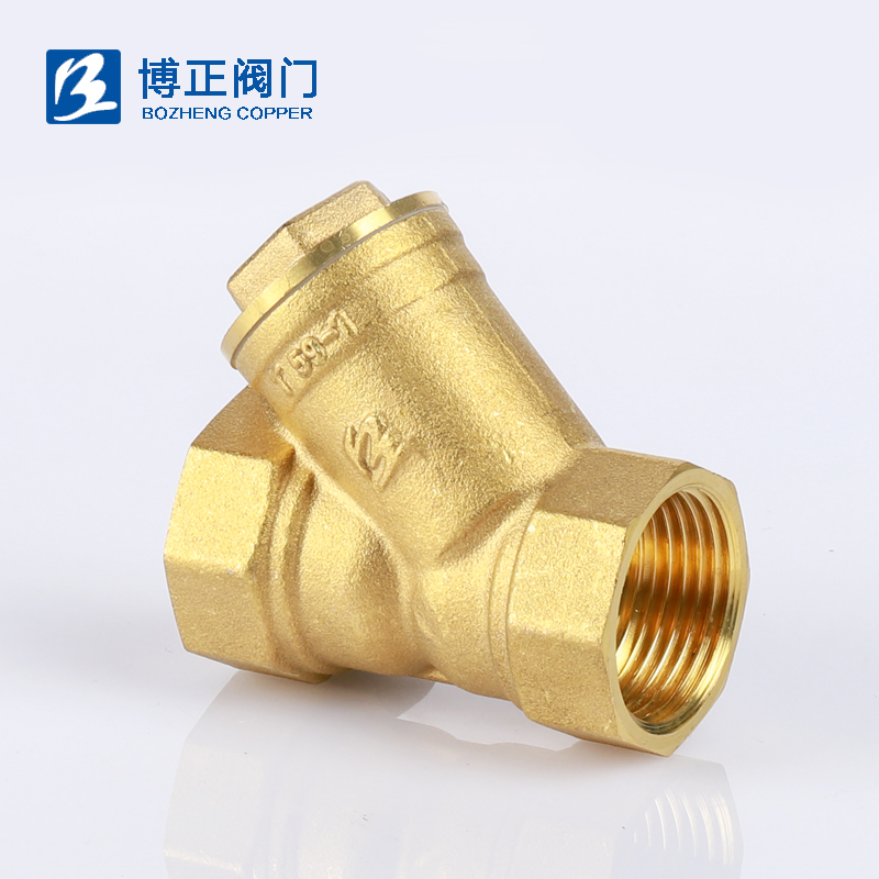 Bozheng Pump Copper Filter Water Pipe Air Conditioning Filtration Valve Y Type Filter Filter Screen 4 points 6 points 1 inch 2 inches