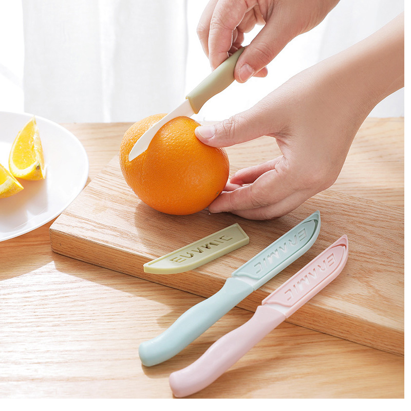 Ceramic Water Fruit Knife Portable home Stainless Steel Paring Knife Kitchen Cutter Melon Fruit Knife Small Knife Student Dormitory