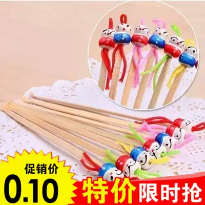 Cute wooden wood ear spoon digging ears Chinese doll shape digging spoon personal cleaning care