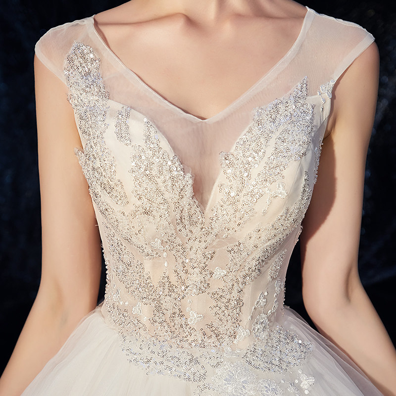 Light wedding dress 2021 new bride French super fairy little dream forest winter starry sky tail