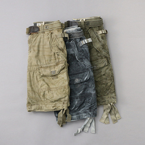 Still Hard Goods New Foreign Trade Tooling Shorts Heavy Water Washed Coarse Multi-Pocket Summer Big Code Mens 50% Pants