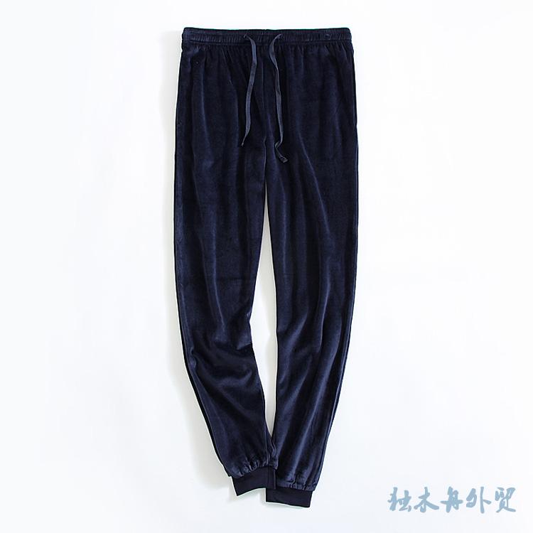 Canoe foreign trade original single women's elastic waist tie feet coral velvet home pants large size can wear trousers