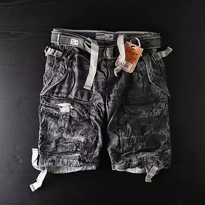 Or hard goods new foreign trade tooling shorts heavy washed rough multi-pocket summer large size men's five-point pants