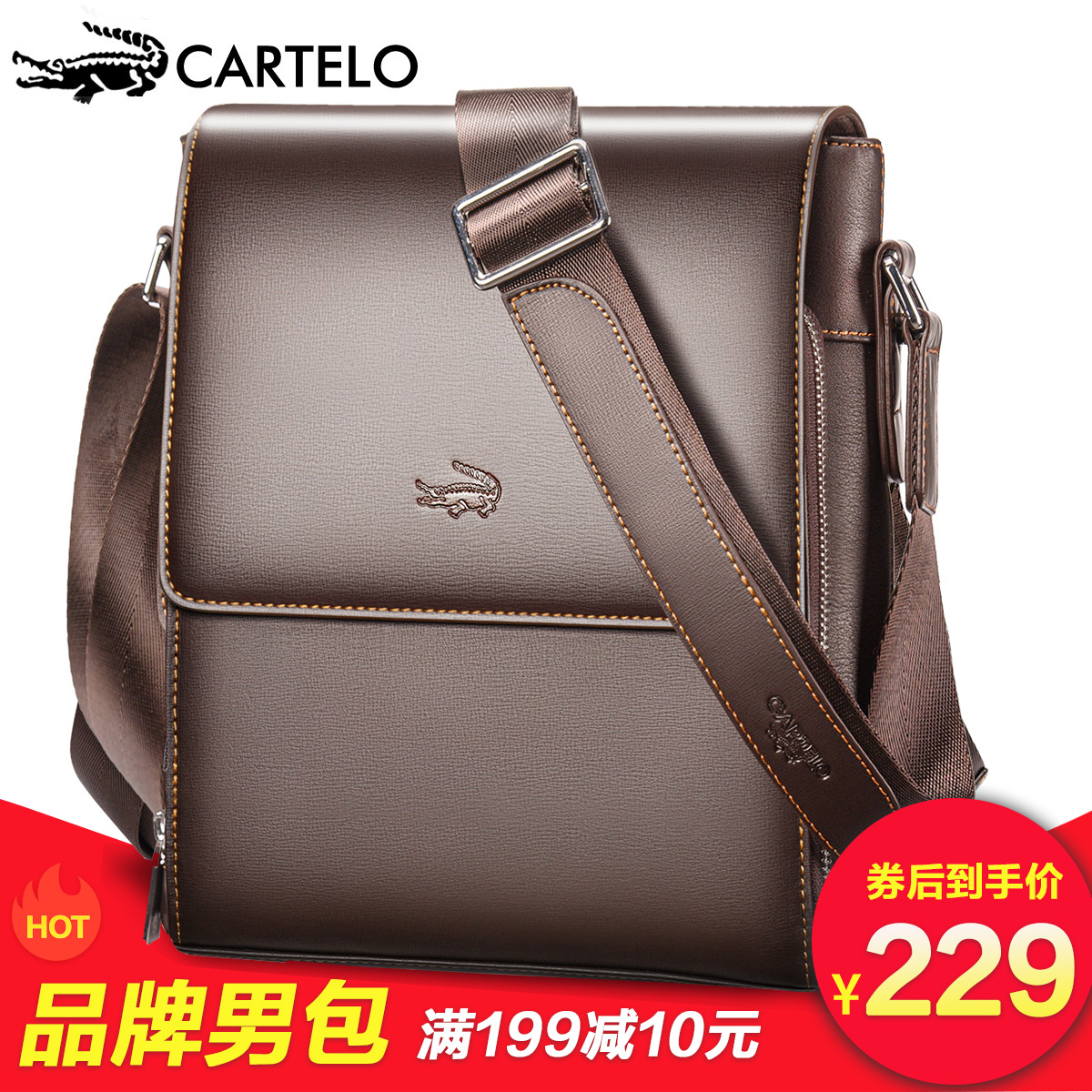 Caravan Crocodile Men's Single Shoulder Bag Business Briefcase Casual Brief headlining Bull Leather Diagonal Satchel Bag Men