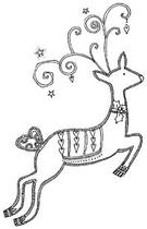 Impression-Obsession EZ Self-Adhesive Rubber Stamp* Stamp F10007 Reindeer