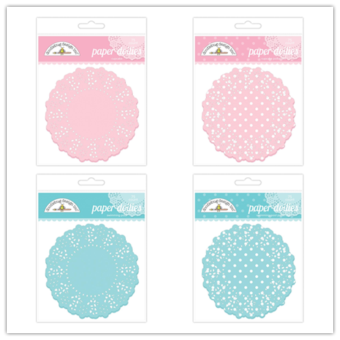 Doodlebug Colour * round point lace paper * lace round cushion 11 5cm 4 options