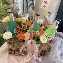 Companion Salute Carry-on Flower Basket Floral Flower Flower Flower Flower Flower Flower Flower Flower Flower Flower Arrangement Fruit Basket Living-room Swing Piece Liuchal Containing Basket Small Basket