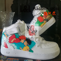 Ponyo and Sosuke Ponyo on the Cliff Air Force AJ1 modified picture and color custom hand-painted shoes