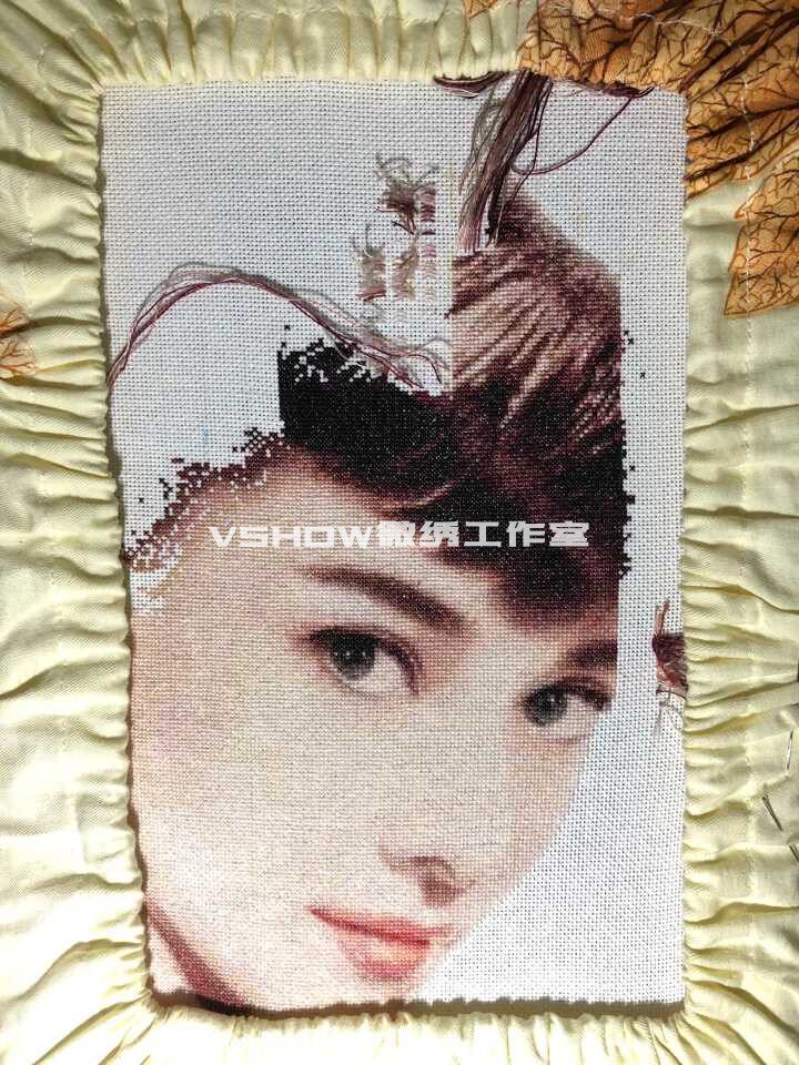 VSHOW microembroidery -VS1612 - Audrey Hepburn-DMC cross-stitch kit-character-decorative painting