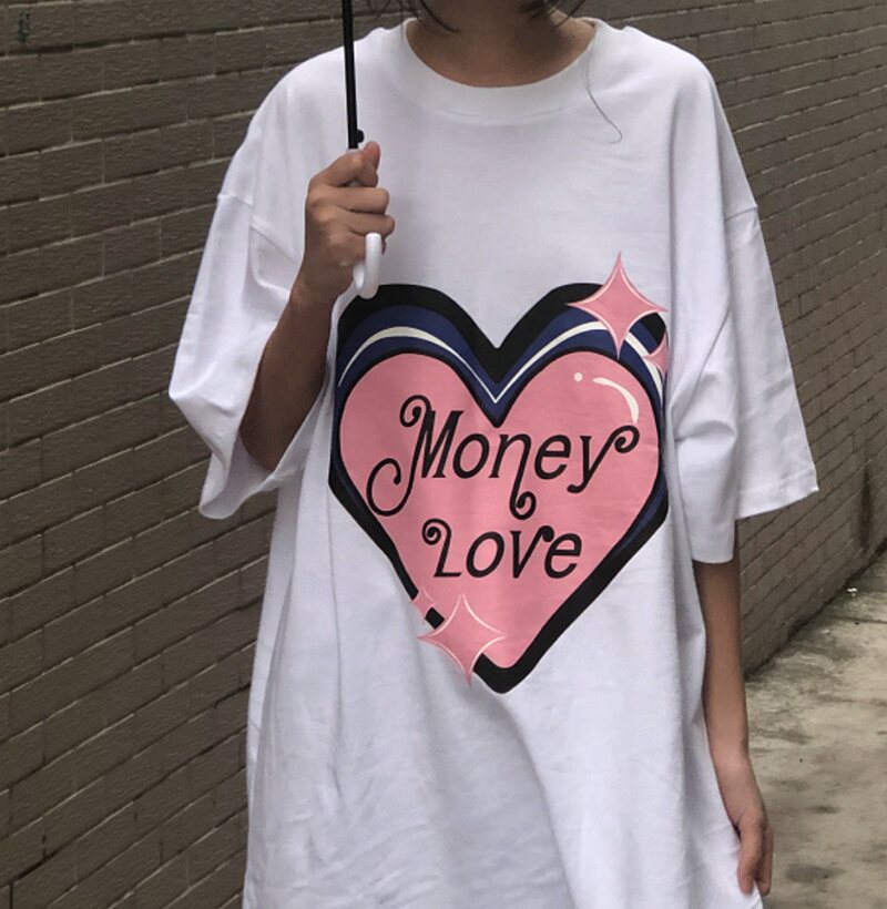 White short sleeves T-shirt Women Summer 2021 loose Korean version Ins Chains Chauded with a small crowdsourced original Cebu-style jacket
