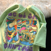 Original Accommodation Bf Wind Cartoon Printed T-Shirt Woman Short Sleeve Tide Ins Super Fire Design Sensation Little Crowdnet Red Couple Girlfriends Mount Summer