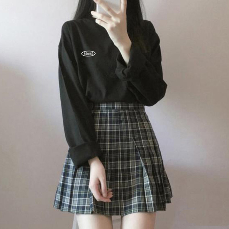 Autumn women's 2019 new T-shirt lazy wind loose cotton t-shirt women's round neck white long-sleeved top clothes ins tide