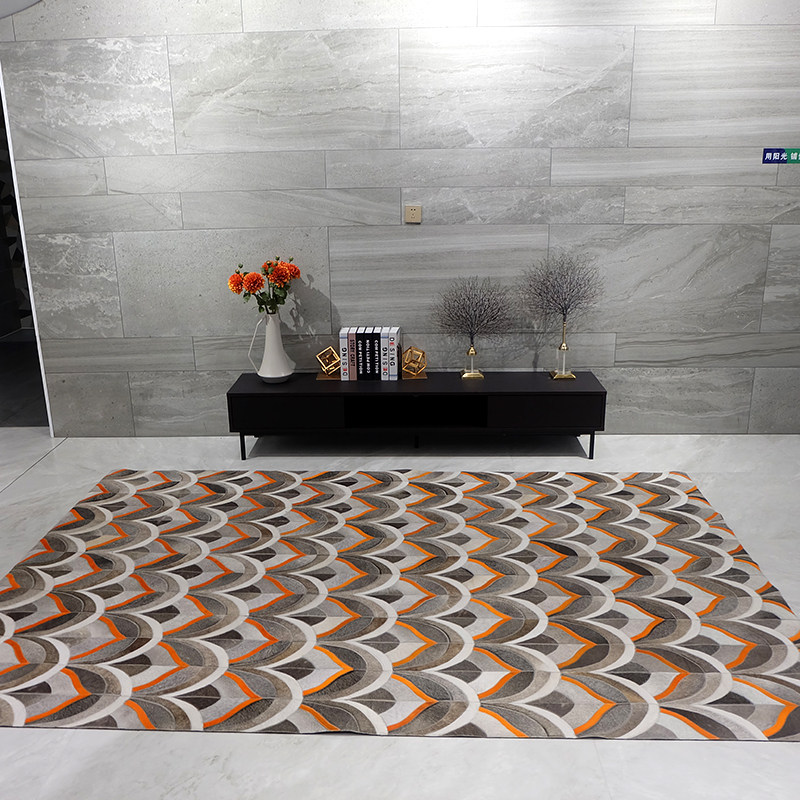 Modern light luxury handmade cowhide stitching carpet Nordic living room sofa bedroom bedside blanket horse fur floor mat