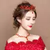 Bridal headdress Wedding crown Forehead Wedding dress Atmospheric red hair accessories suit Wedding toast dress accessories
