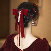 Вечернее платье, аксессуар для волос для невесты, бордовое свадебное платье с бантиком