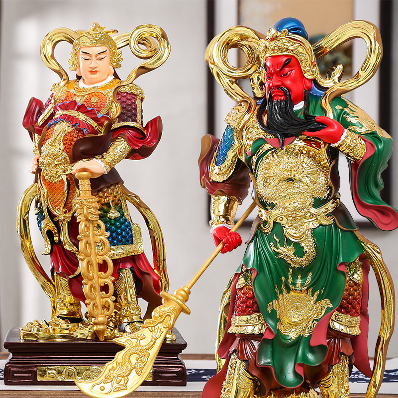 12-inch Vetuga Blue Bodhisattva temple dedicated to the resin 1 6 m Guan the left and right Custodian of the Guan Vertuo-Taobao