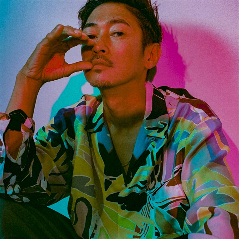 Wacko Maria Japanese-Style Evil Ghost Riding Tiger Tiger Print Hawaiian Rayon Long-Sleeve Shirt Reggae Rock