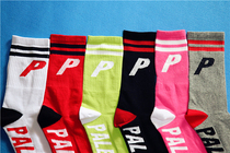 European and American retro American oldschool Street fresh simple letter P Street Dance middle tube men and women socks skate socks