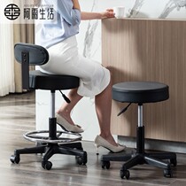 Lift Chair Beauty Round Stool Laboratory Swivel High Foot Stool Backrest Pulley Bar Bench Swivel Chair