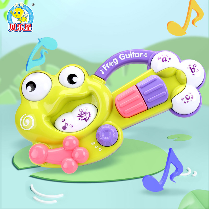 Belle Stars Young Children Frog Guitar Toys Baby Lights Electronic Music Violin Puzzle Simulation Play Instruments Enlightenment