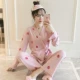 Bộ đồ ngủ kimono Nhật Bản của phụ nữ mùa thu và mùa hè cotton mỏng có thể được mặc áo dài tay ngọt ngào và đáng yêu phù hợp với mùa xuân và mùa thu nhà