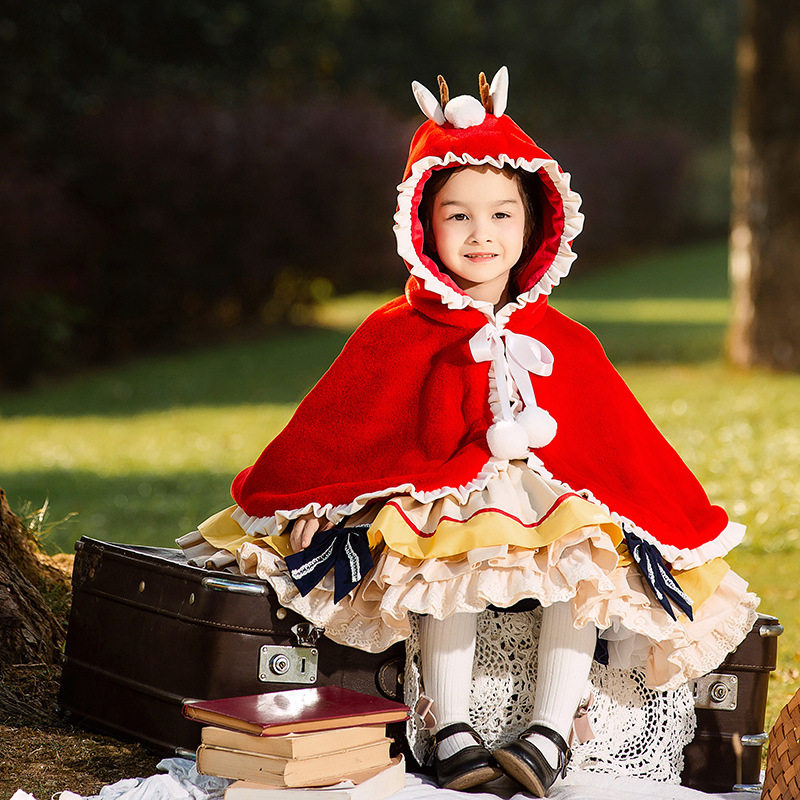 Winter new girl gush thickened with high density Rabbit wool girl RoRita Lolita cloister shawl jacket