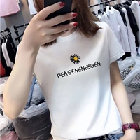 Tide, хлопковая черная футболка, европейский стиль, коллекция 2021, оверсайз, с вышивкой