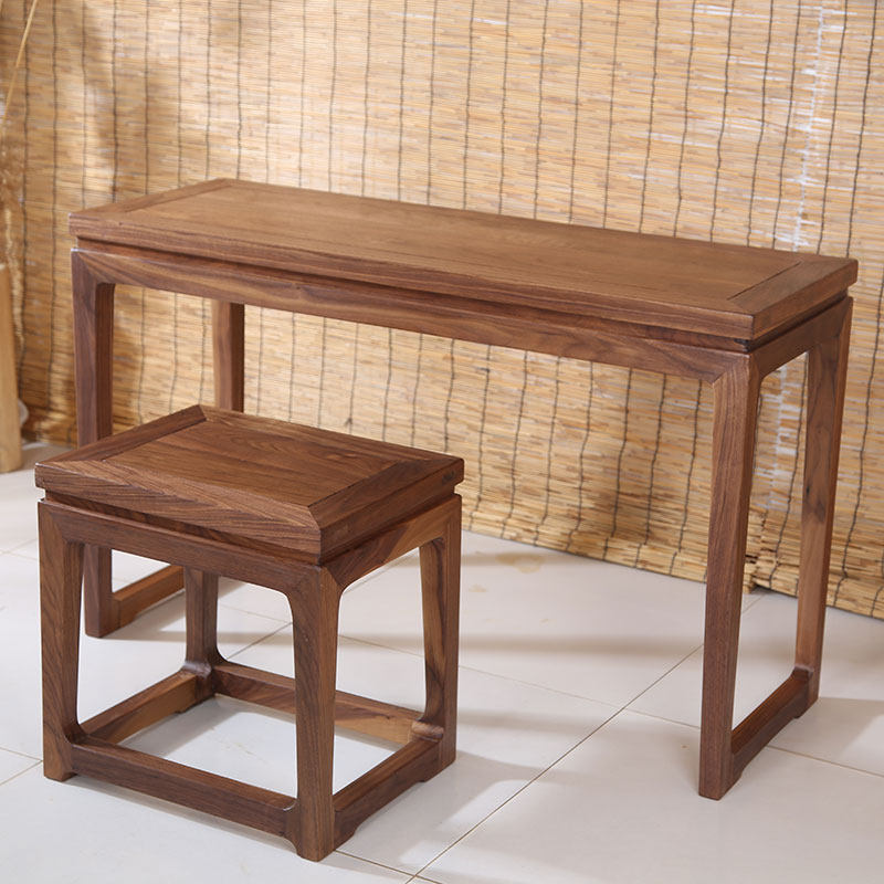 Black Hu Peach Wood Guqin Table Stool Resonance Organ Table Solid Wood Transcript Table Country School Calligraphy And Chairs Old Elm Wood Zen Tea Table