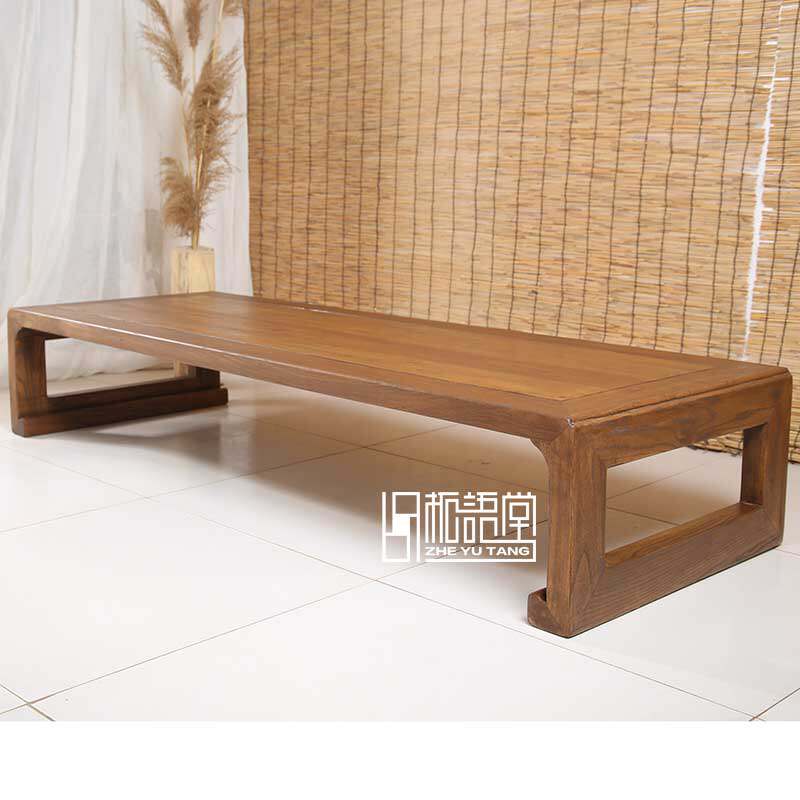 Tatami table Zen the new Chinese old elm wood tea table Dining Table Dwarf Table Short Table Solid Wood Solar-Style Strip Tea Table
