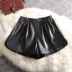 Quần short da nữ mùa thu đông 2018 mới PU mặc quần da rộng mỏng Một chiếc quần ống rộng từ đáy quần đế xuồng quần sooc đẹp cho người béo Quần short