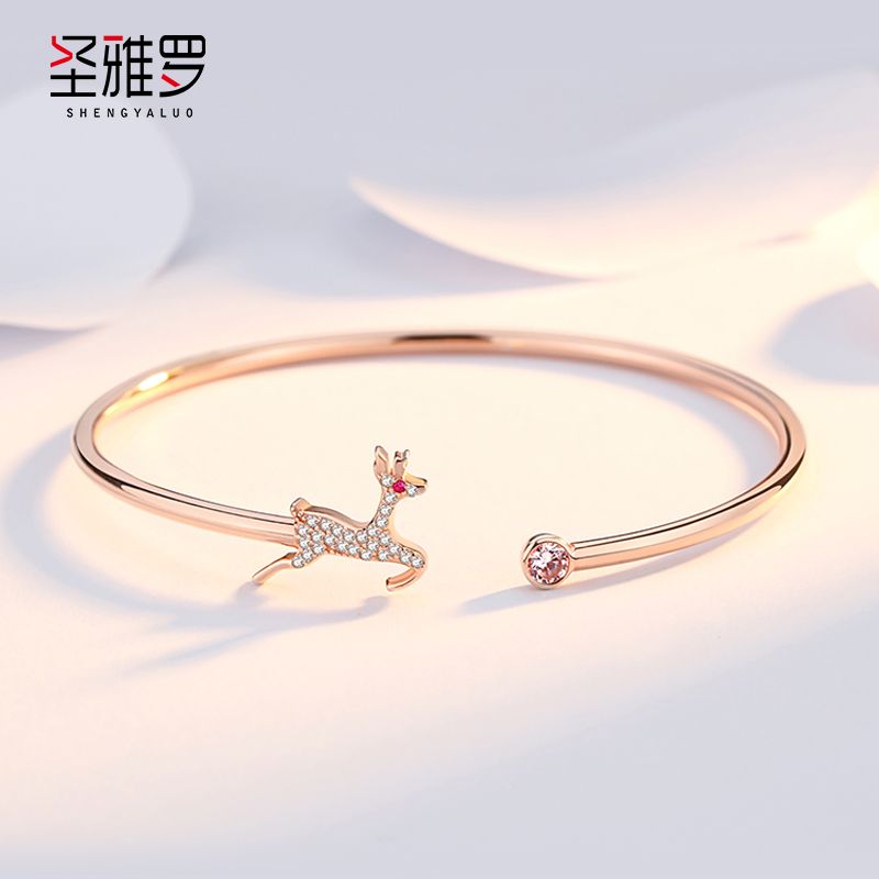 A deer with your pure silver handmade female Charins small crowddesign bracelet student bestie hand decorated with birthday gift jewellery