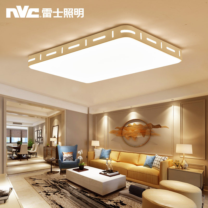 Thunder lighting LED suction ceiling lamp home living room lamp minimalist modern atmosphere rectangular luminaire suit combination