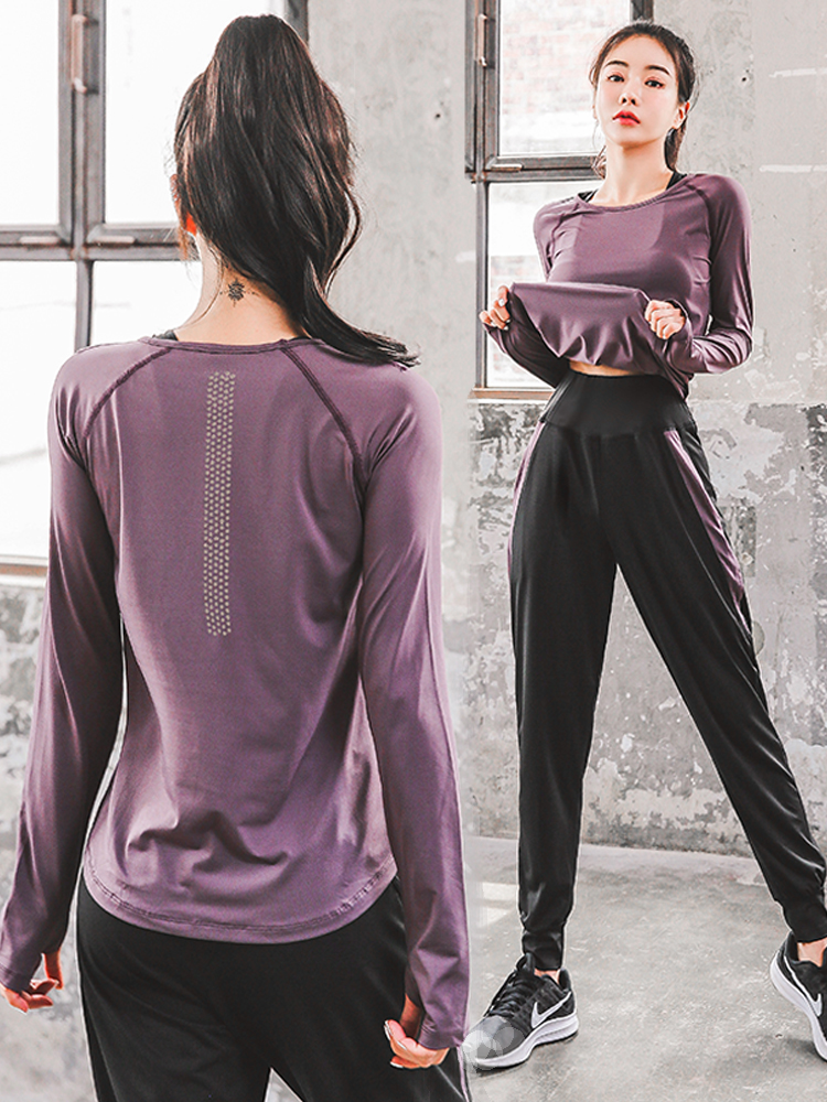 Yoga dress women spring summer outdoor gym sports suit women's morning running clothes quick drying clothes loose plus size new model