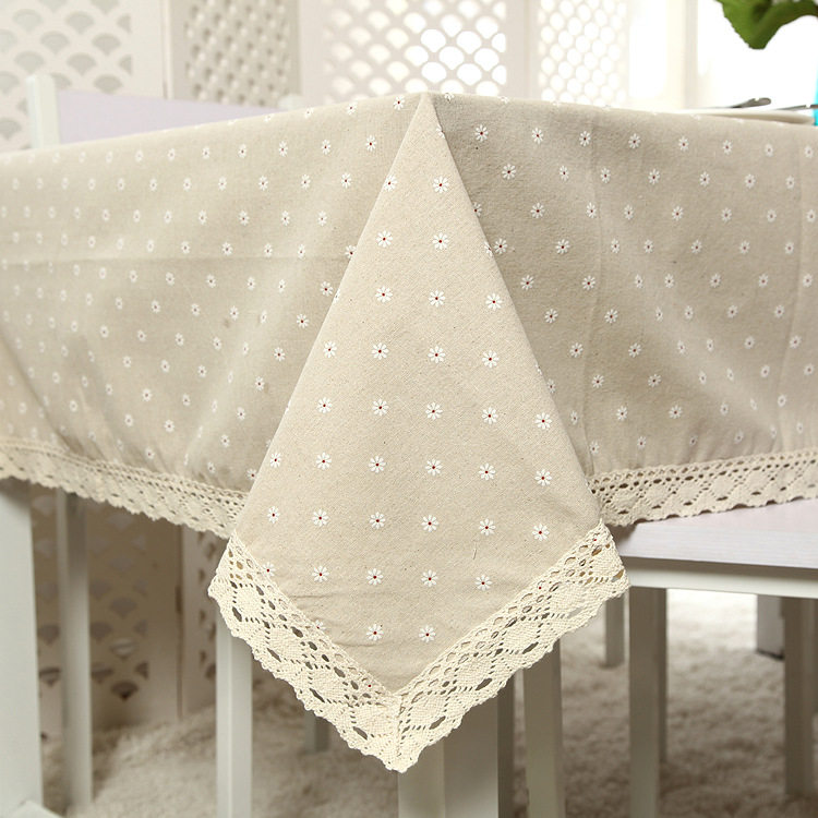 ZAKKA printed LINEN SMALL DAISY lace tablecloth Coffee table tablecloth Multi-function cover towel