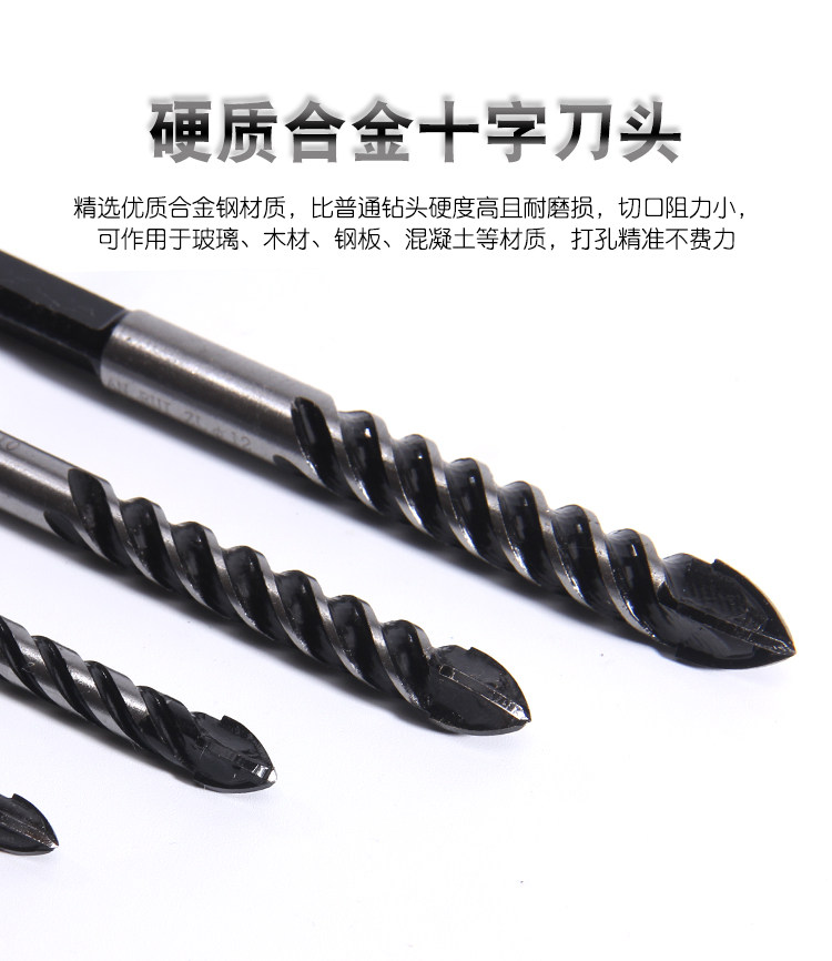 Cross Ceramic Glass Boreholes Cement Wall Electric Drill Swivel Head Triangle Drills Tile Stiletto 6mm12