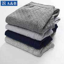 AB autumn pants mens cotton warm set three layers thickened loose middle-aged high waist autumn and winter womens leggings