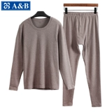 Мужское хлопковое бархатное нижнее белье, демисезонный утепленный комплект для пожилых людей, термобелье, для среднего возраста, большой размер